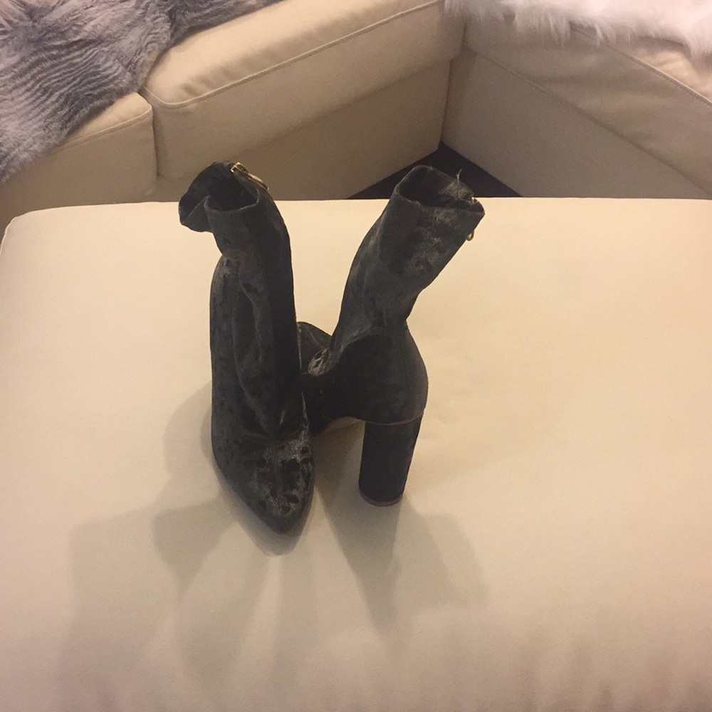 Army Green velvet ankle boots...